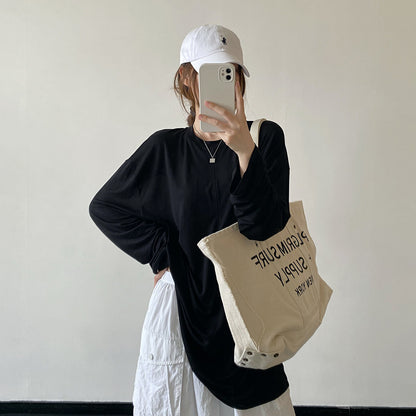 【トップス】リヨセル100％冷感ロンT レディース ゆったり クルーネック 長袖 UV対策 春夏Tシャツ【FCシリーズ】