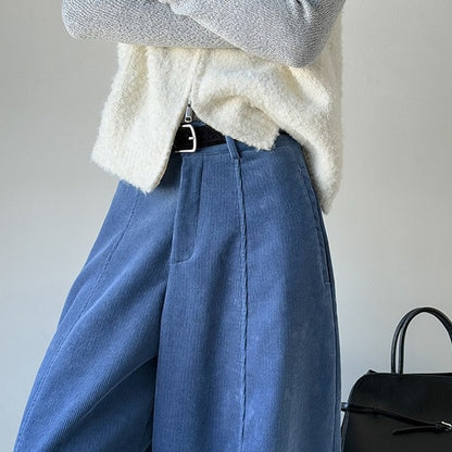 【ボトムス】コーデュロイ 上品見え トレンド感 ゆったり パンツ 【JZシリーズ】