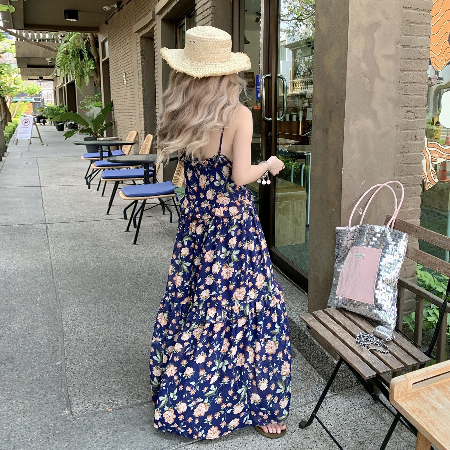 【ワンピース】フレンチ 夏 気質感 ゆったりシルエット 体型カバー ノースリーブワンピース【SHシリーズ】