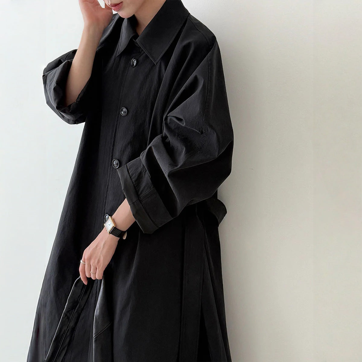 アウター】春 秋 ベルト付き エレガント オードリーヘップバーン