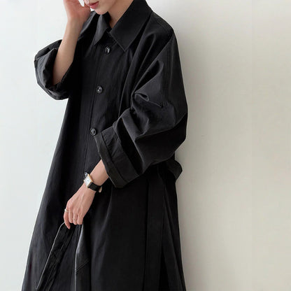 【アウター】春 秋 ベルト付き エレガント オードリーヘップバーン風 トレンチ コート 【JZシリーズ】