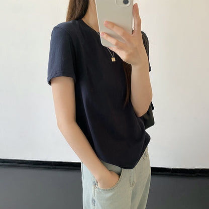 【トップス】ホワイト 半袖Tシャツ ゆったりシルエット ナチュラル シンプル カジュアル トップス【FCシリーズ】