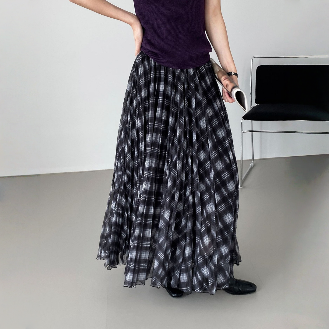 【ボトムス】春 秋 冬 夏 チェック柄 イレギュラー スカート 【SHシリーズ】