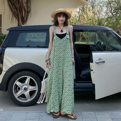 🌟売り切れ続出中【ボトムス】夏新作 ナチュラルな抜け感 翡翠グリーン オーバーサイズサロペットパンツ オールインワン【SHシリーズ】