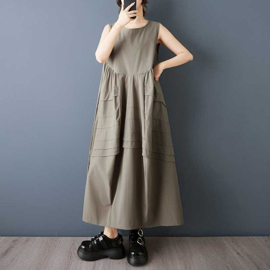期間限定⭐60%OFF【ワンピース】大人可愛い ノースリーブ ワンピース 夏 ロング丈 タンクワンピ 大きいサイズ 涼しい 快適 ゆったり Aライン 新作 高見え きれいめ カジュアル【AHシリーズ】