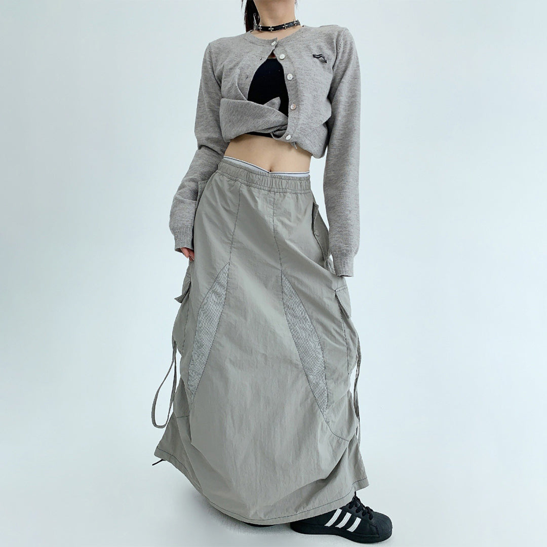 【24AW】【10～15日内発送】【ボトムス】カジュアル レトロ oversize 高級感 傘のスカート【FCシリーズ】