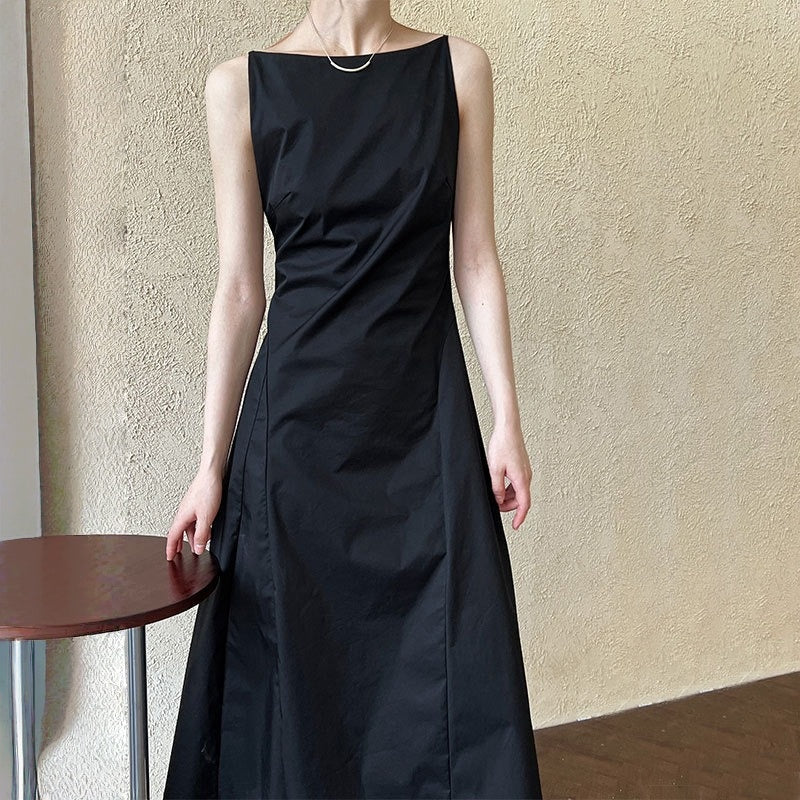 【ワンピース】夏 オフショルダー ウエストマーク＊細見え ノースリーブ ワンピース 【JZシリーズ】