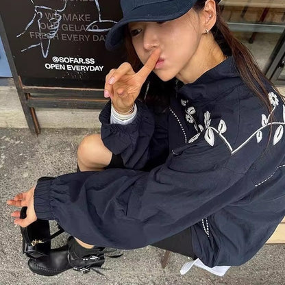 【アウター】春 秋 冬 レトロ 若見え 配色 刺繍 ジャカード  【JZシリーズ】