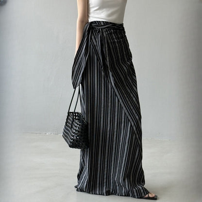 【来年夏再販】【ボトムス】夏 リゾート風 ウエストリボン Aライン スカート 【SNシリーズ】