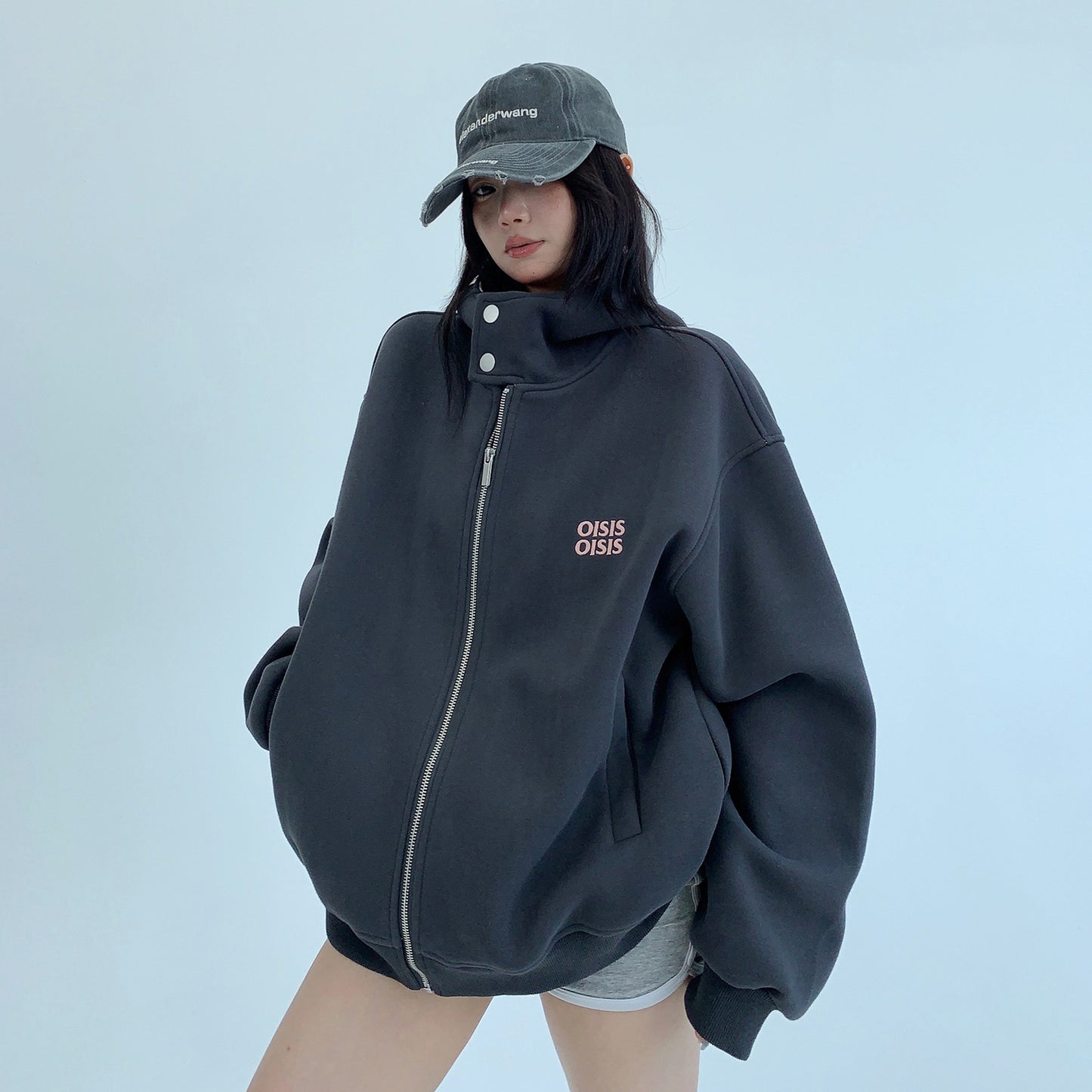 【アウター】ユニセックス フード付きジャケット 美式カジュアル ゆったりシルエット【FCシリーズ】【10～15日内発送】