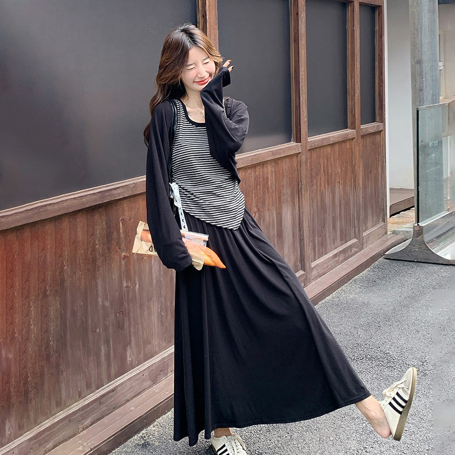 3点セット！【セットアップ】韓国風 タンクトップ× ニットカーディガン