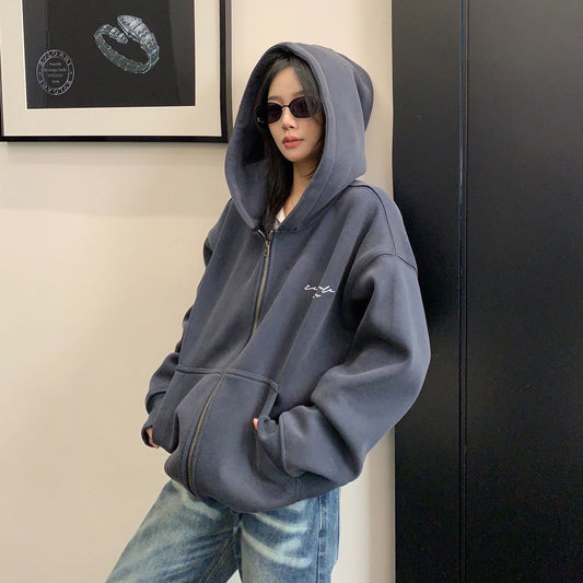 【アウター】アメリカンヴィンテージ ダメージ加工 ショート丈 フード付き ジャケット レディース トレンド【FCシリーズ】