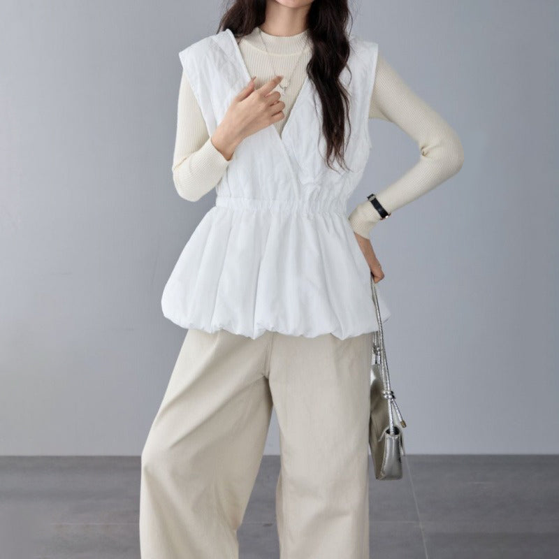 【トップス】日系 春秋新作 ノースリーブ Vネック ベスト