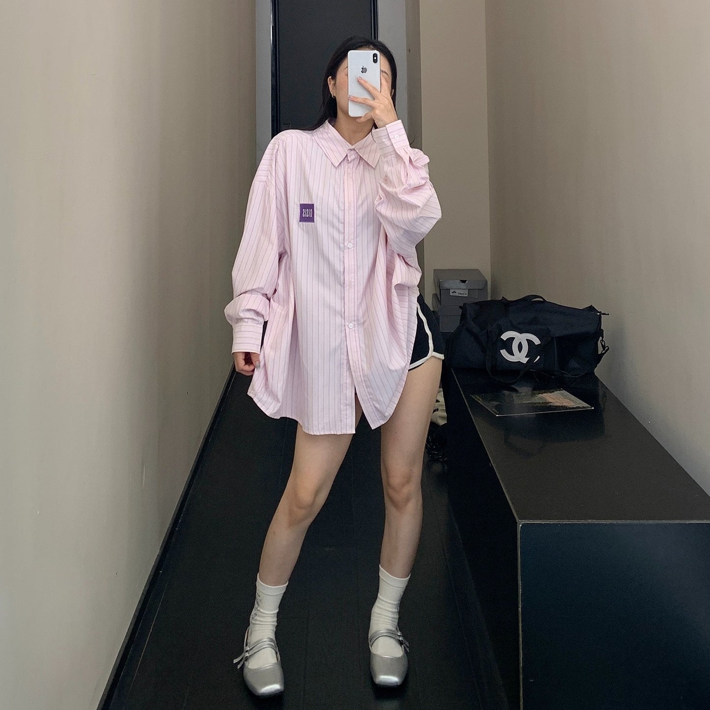 【トップス】春 秋 冬 高級感 ストライプ 長袖 シャツ 【FCシリーズ】