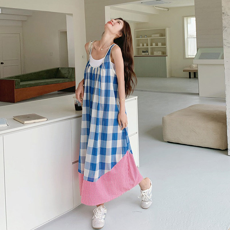 【ワンピース】写真映え抜群 カジュアル細見え 甘めノースリーブワンピース【SHシリーズ】