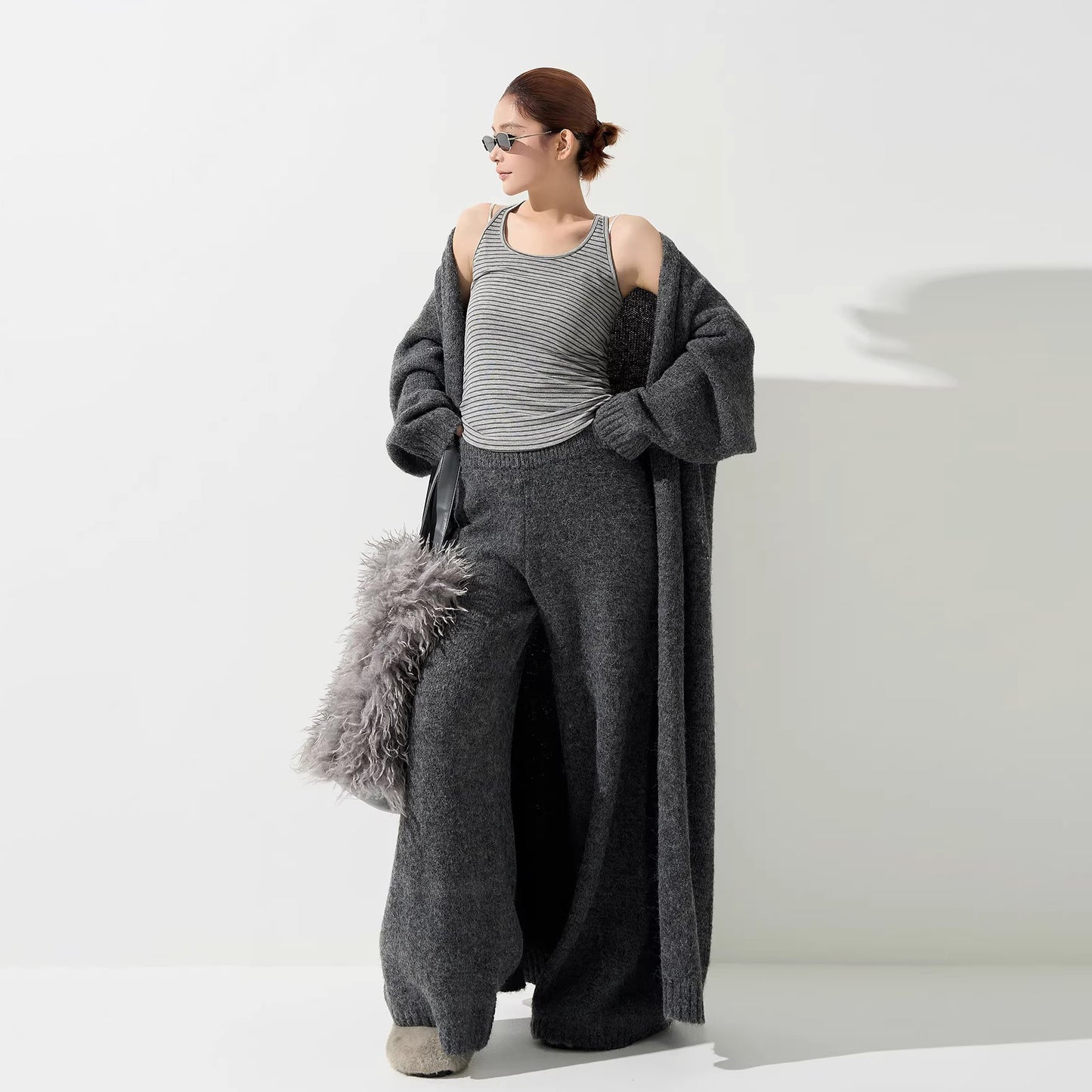 【アウター】ルーズ ニットカーディガン レディース 秋 韓国風 ゆったり もちもち【JZシリーズ】