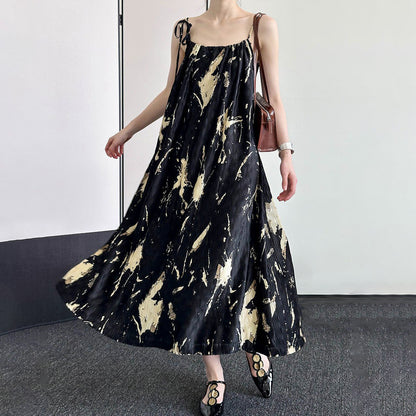 【ワンピース】夏 韓国風 花柄 レトロ ゆったり ドレープ ノースリーブ ワンピース【JZシリーズ】【SHシリーズ】