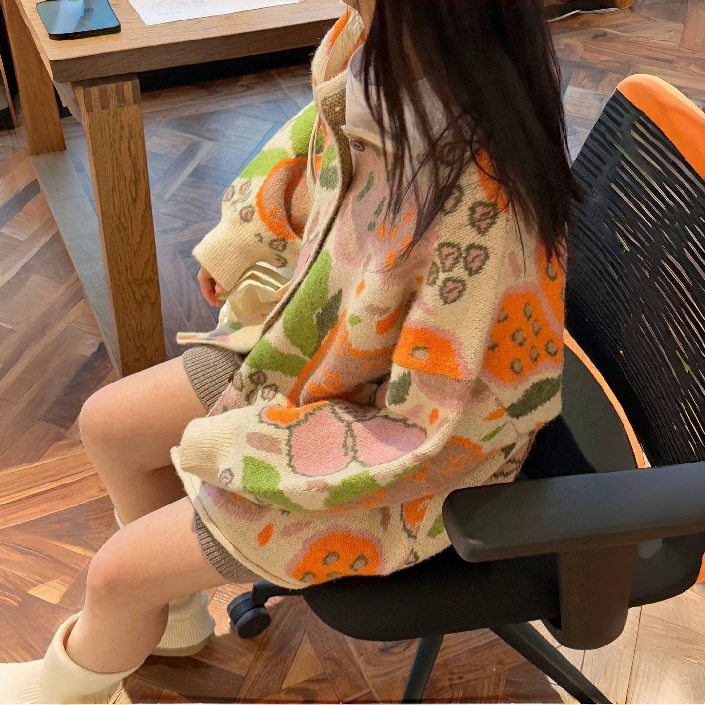 【トップス】春秋冬 日常に溶け込む ファッション プリント ニット生地 カーディガン【SNシリーズ】