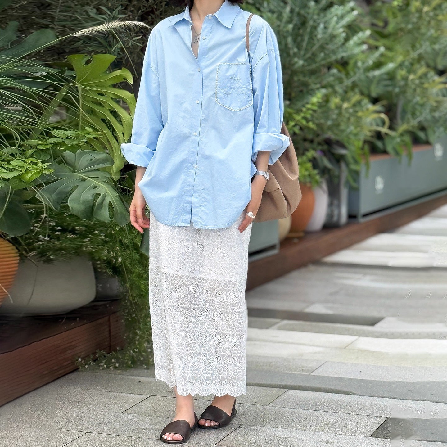 【ボトムス】刺繍入り 上品スリム ストレートスリット レースロングスカート 【JZシリーズ】