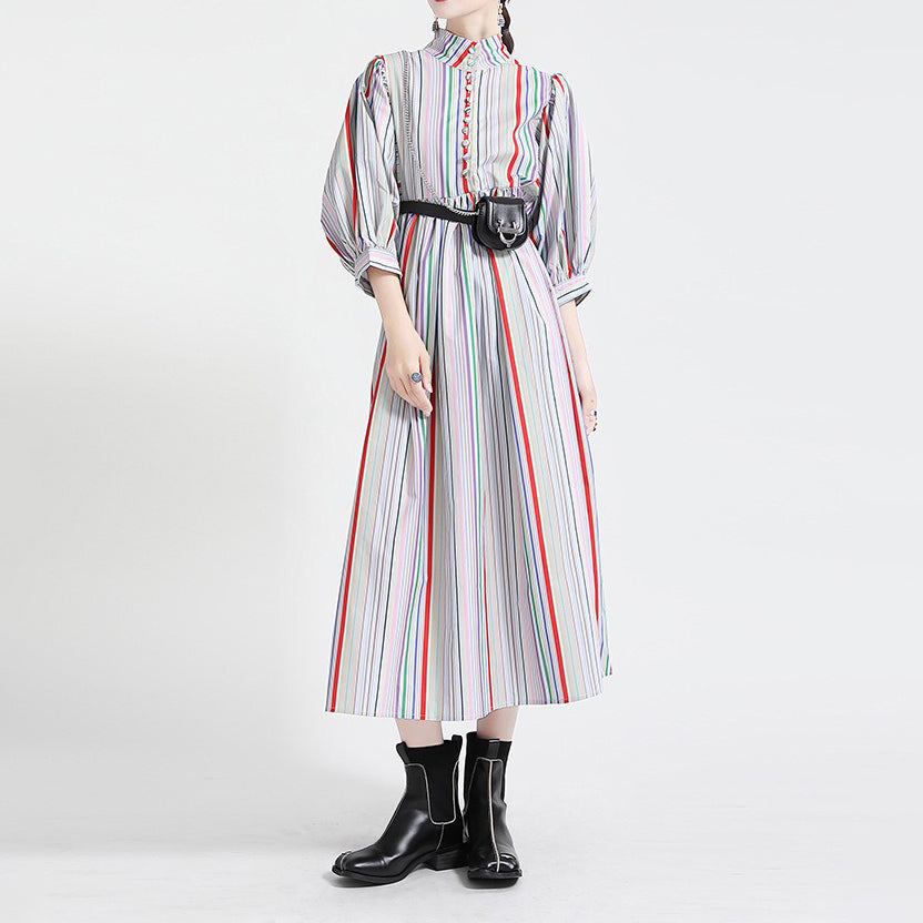 【ワンピース】日系 レトロ 配色 レインボーストライプ パフスリーブ ワンピース レディース 春新作 ファッショナブル 気質 大人可愛い
【SHシリーズ】