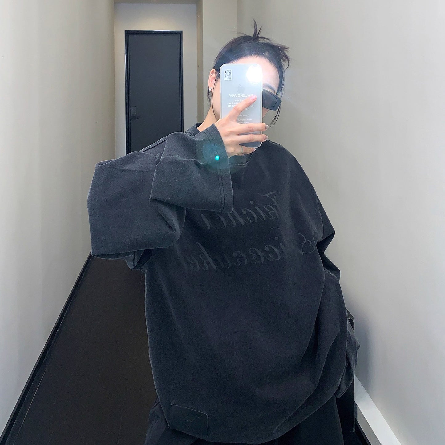 【トップス】春秋新作 アメリカン ヘビーウェイト ヴィンテージ風 オーバーサイズ ゆったり ビッグプリント 長袖Tシャツ レディース トレンド【FCシリーズ】