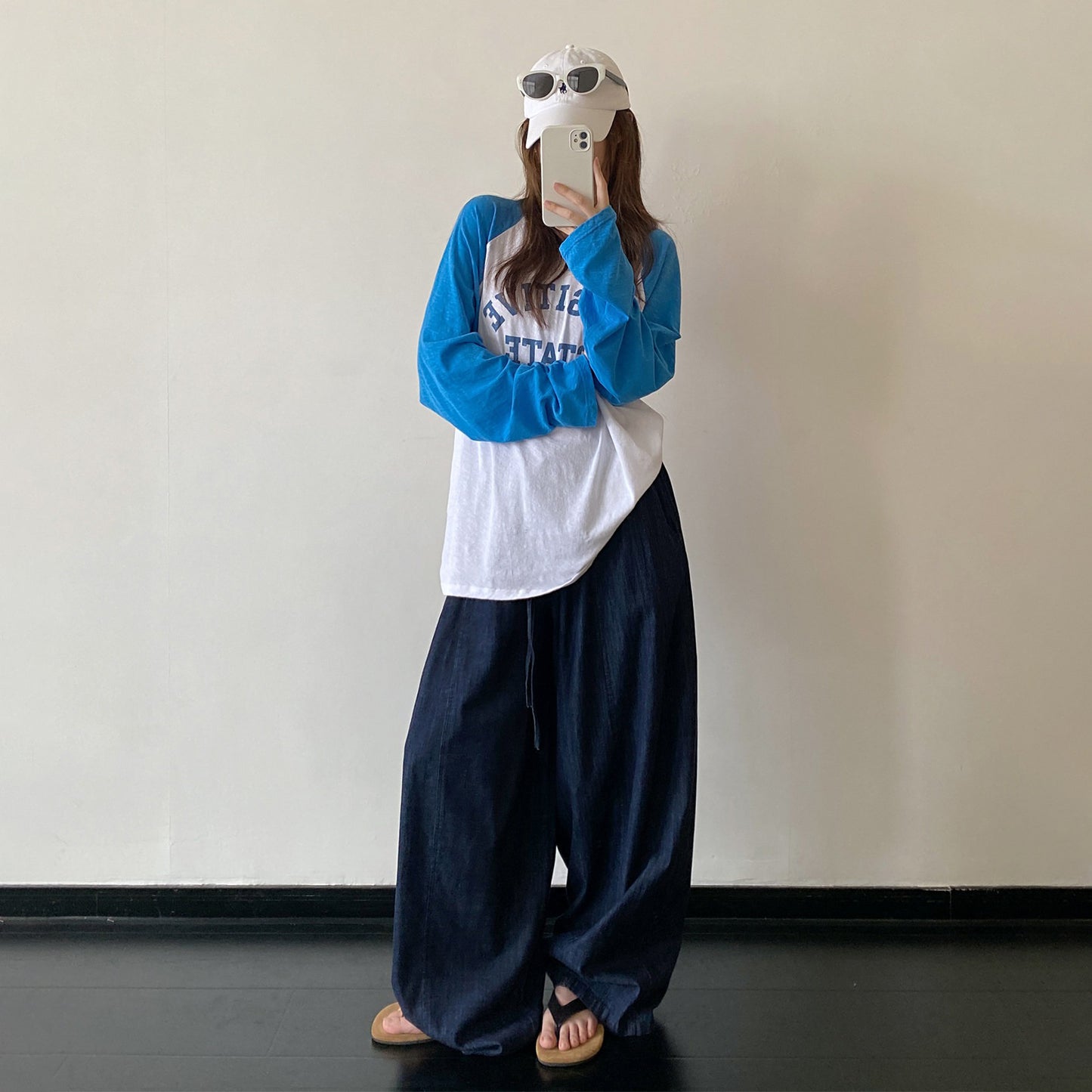 【トップス】古着風ロゴロンT レディース 配色デザイン ラグランスリーブ オーバーサイズ リラックスコーデ Ｔシャツ【FCシリーズ】