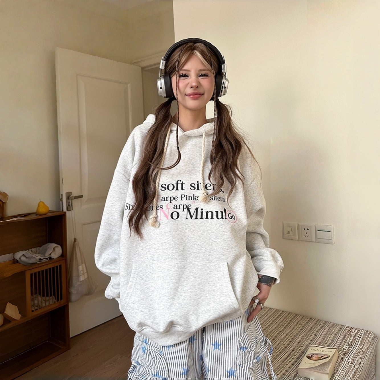 【トップス】韓国風 フード付き アルファベット スタイリッシュ パーカー【FCシリーズ】