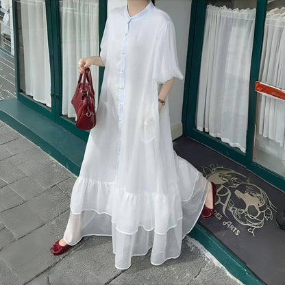 全10色【ワンピース】高品質＆体型カバー◎ ゆったりシルエット 半袖ワンピース 大きいサイズ レディース