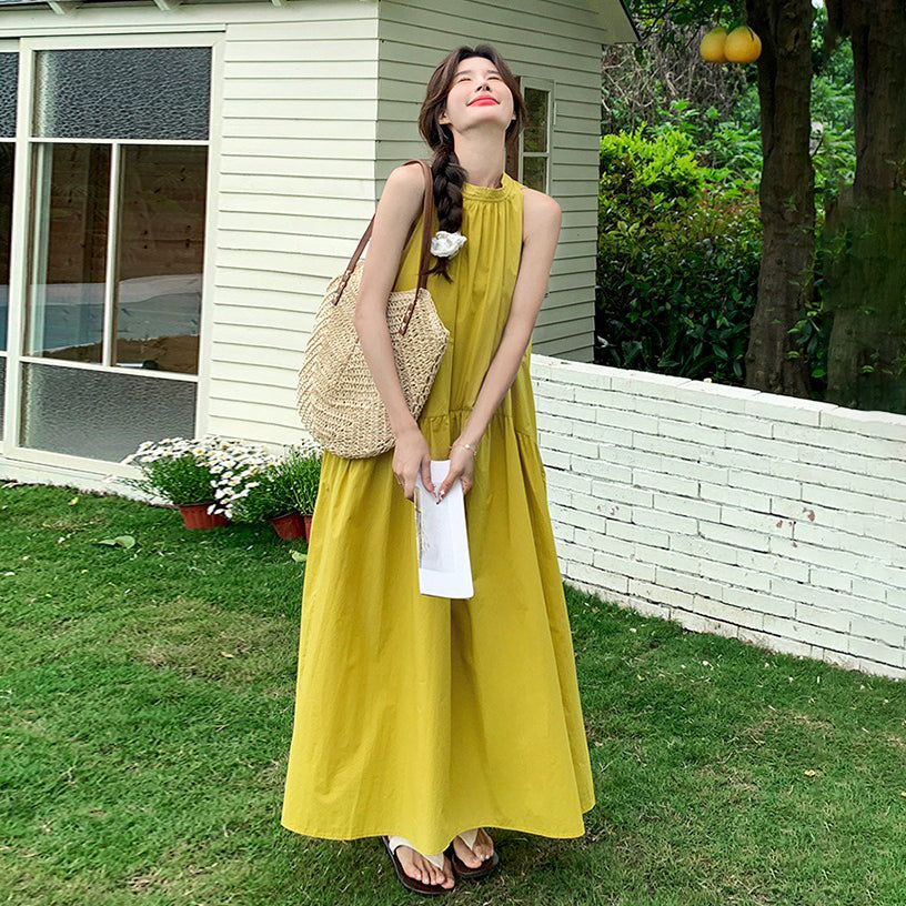 【ワンピース】初恋感あふれる 夏新作 ゆったりノースリーブワンピース【SHシリーズ】