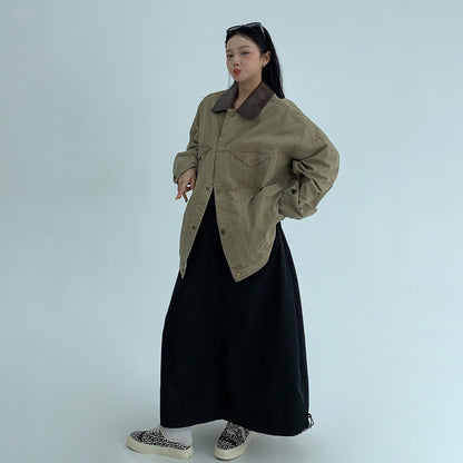 【アウター】春 秋 バーン風 ユーズド加工 リラックスフィット ジャケット 【FCシリーズ】