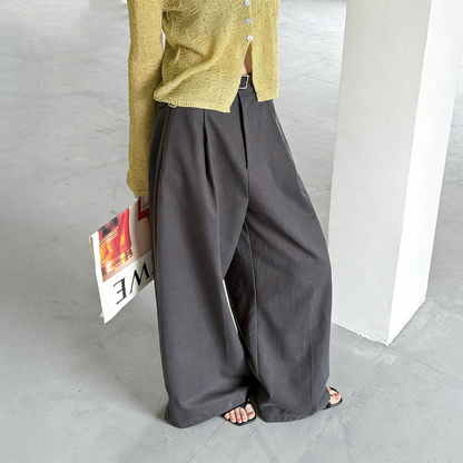 【ボトムス】ワイドストレートパンツ レディース 春新作 ハイウエスト ゆったり 体型カバー カジュアル レトロ風【JZシリーズ】