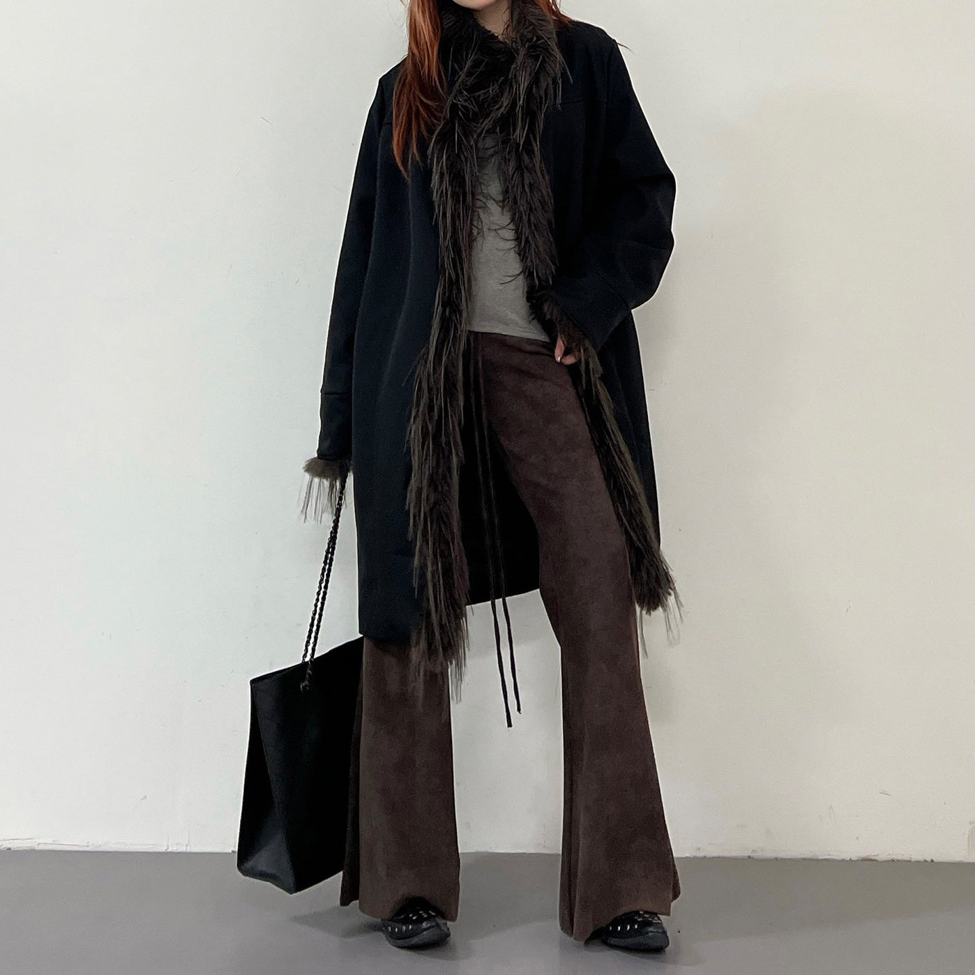 【アウター】新作 デザイン感 細見え ミディアム丈 綿入れコート  フリンジ パーカー中綿ジャケット【FCシリーズ】【15～20日内発送】