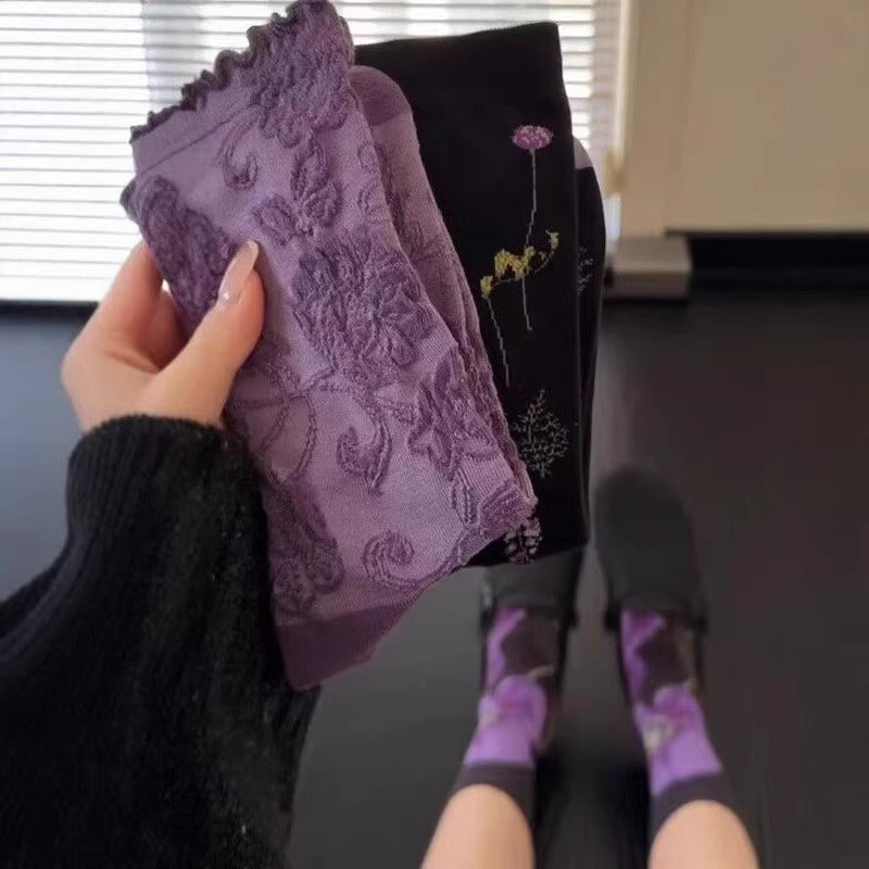 【グッズ】春夏コーデに映える上品パープルソックス 履きやすくて合わせやすい【SHシリーズ】