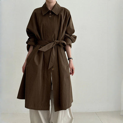 【アウター】春 秋 ベルト付き エレガント オードリーヘップバーン風 トレンチ コート 【JZシリーズ】