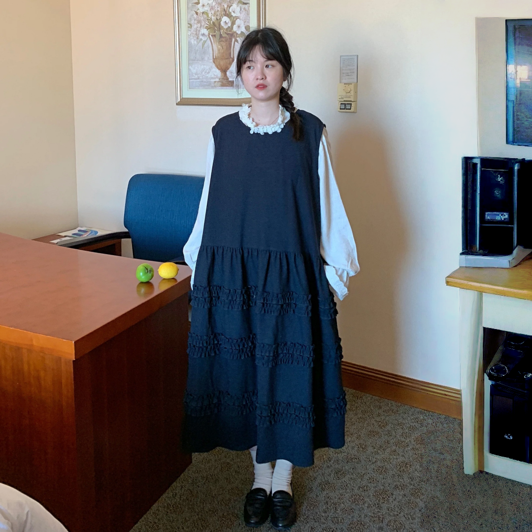 【ワンピース】春 秋 冬 厚手 ノースリーブ ルーズ キュート ワンピース 【JZシリーズ】