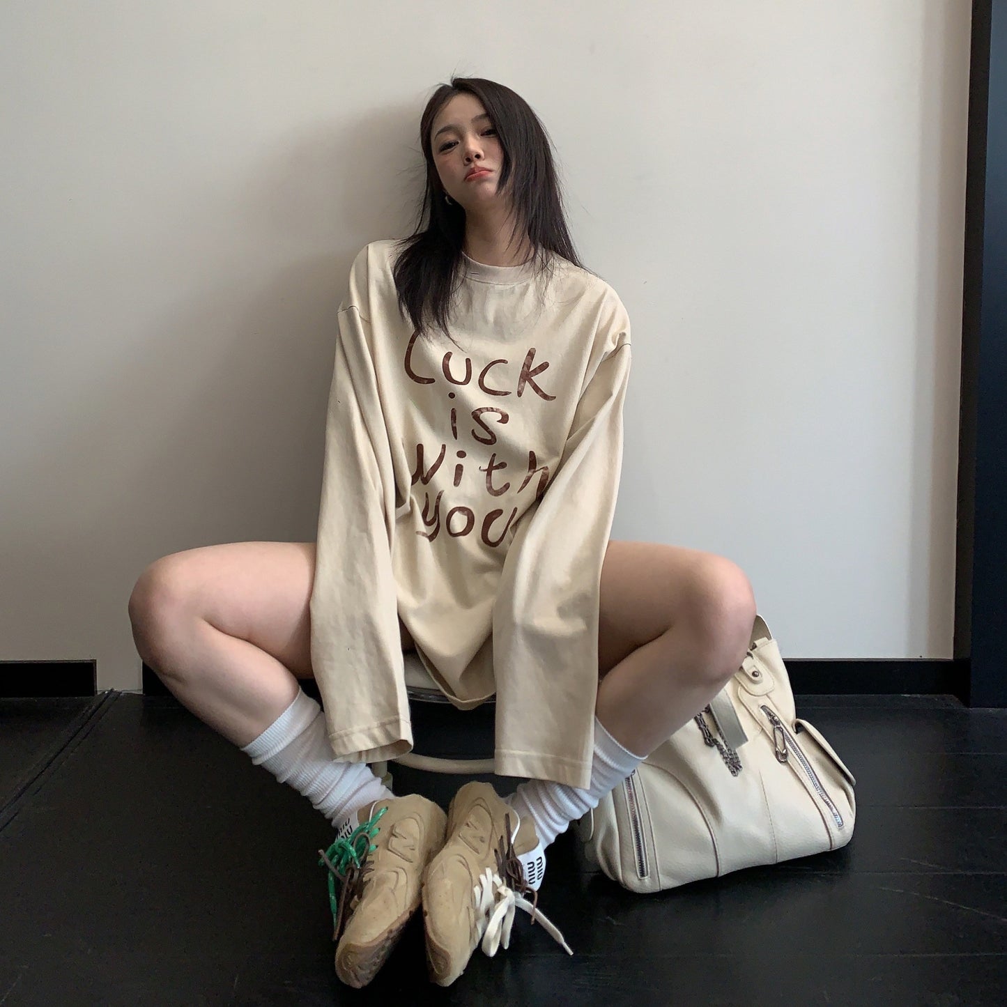 【トップス】初秋 ゆるシルエット ロゴ 長袖Tシャツ 【FCシリーズ】