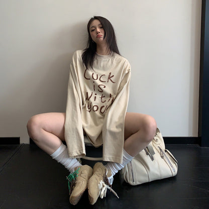 【トップス】初秋 ゆるシルエット ロゴ 長袖Tシャツ 【FCシリーズ】
