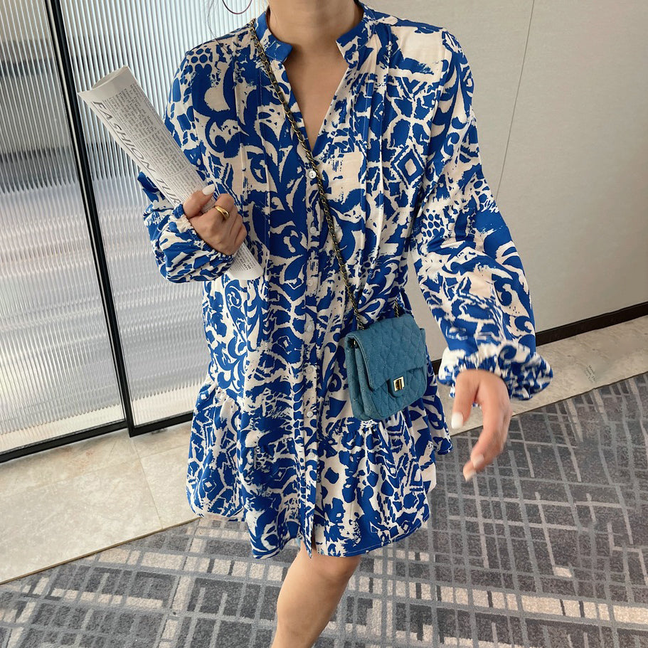 【ワンピース】ヴィンテージ 長袖ワンピース レディース 春夏秋 ミニ丈 ゆったり スリム見え 上品コーデ【SHシリーズ】