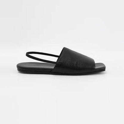 【シューズ】個性デザイン スクエアトゥ フラット バックストラップ サンダル レディース オープントゥ コンフォートスリッパ