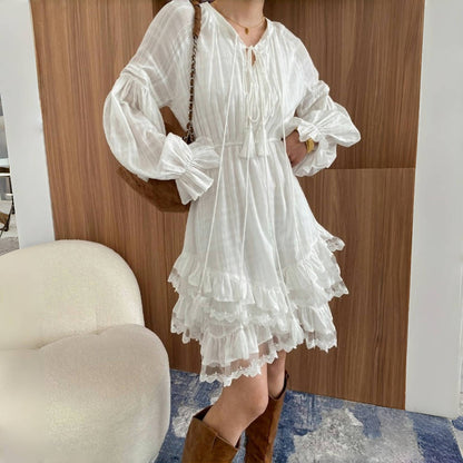 【ワンピース】春秋 存在感抜群 スウィート 若見え 高品質 長袖ワンピース【SNシリーズ】