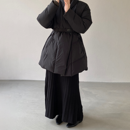 【アウター】防寒 ダウンコート ウエストマーク ロング丈 気質 レディース 冬【JZシリーズ】
