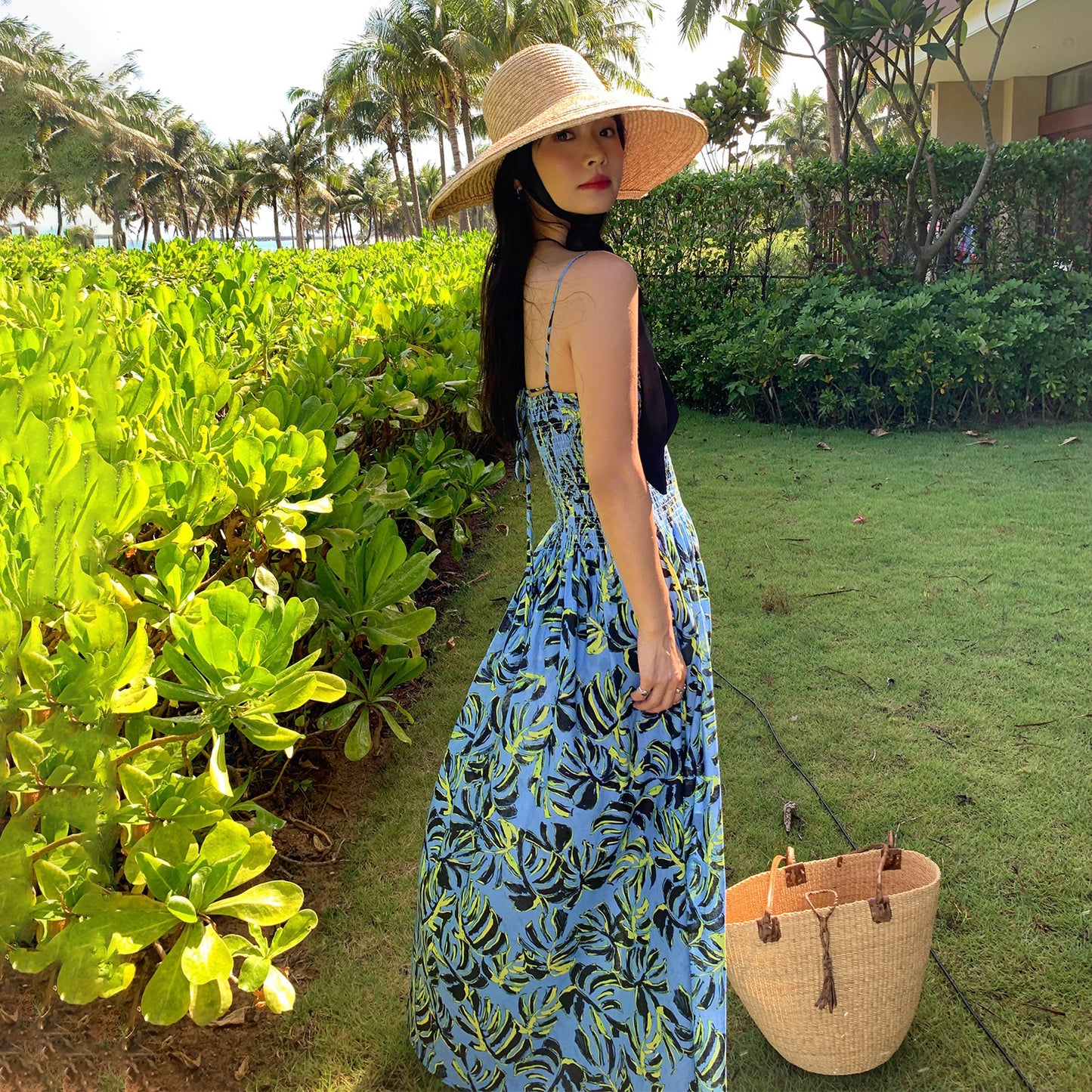 【ワンピース】花柄×リゾート感たっぷり ノースリーブワンピース 夏 大人気トレンドアイテム【SHシリーズ】