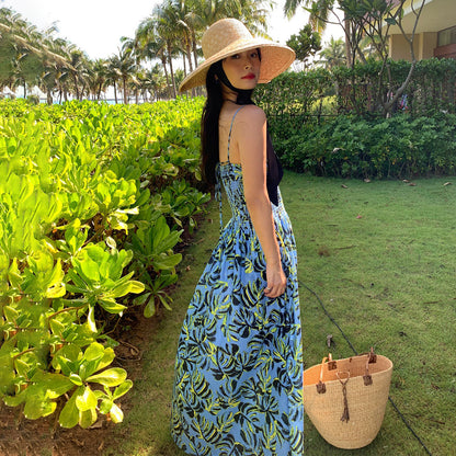 【ワンピース】花柄×リゾート感たっぷり ノースリーブワンピース 夏 大人気トレンドアイテム【SHシリーズ】