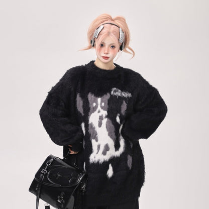 【トップス】ゆったり 小众 上品 クルーネック フェイクミンクニット レディース 秋冬 セーター【FCシリーズ】