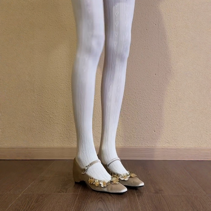 【シューズ】スパンコール フラワー ストラップ メリージェン シューズ パンプス【JZシリーズ】