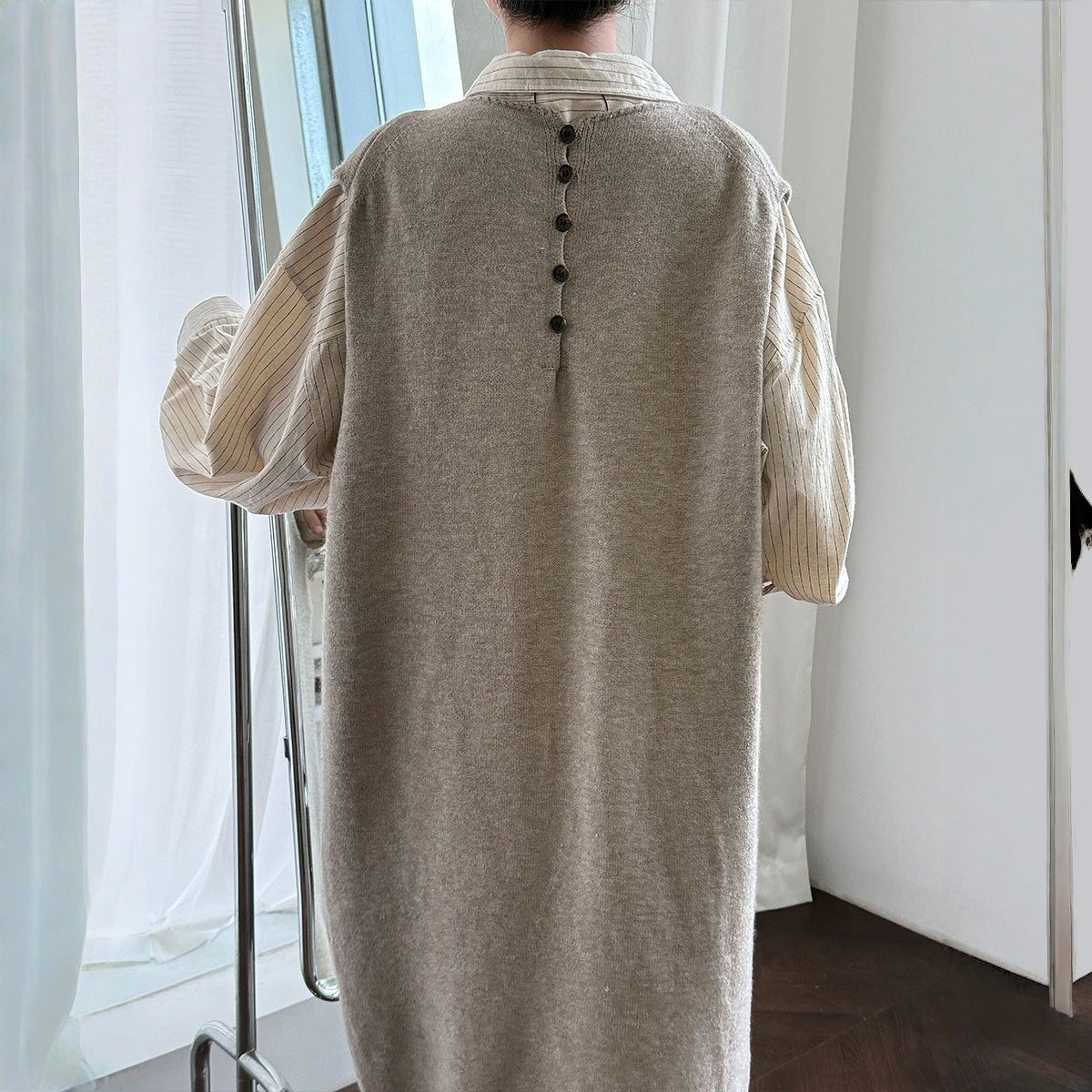 【ワンピース】春 秋 冬 ドレープ感 デザイン風 ベストワンピース 【JZシリーズ】