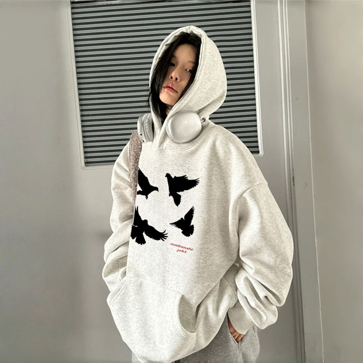 【トップス】ストリート プリント フード付き アバンギャルド ゆったり パーカー【FCシリーズ】