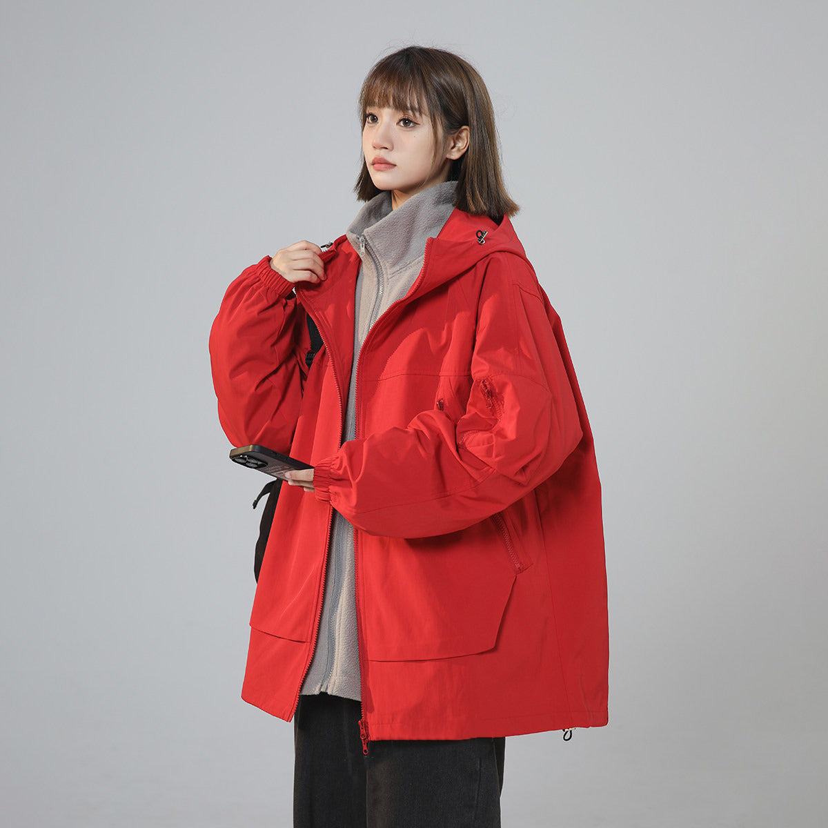 【アウター】春秋新作 アウトドア風 3WAY スポーツ ジャケット レディース オーバーサイズ アメリカン カジュアル マウンテンパーカー【FCシリーズ】