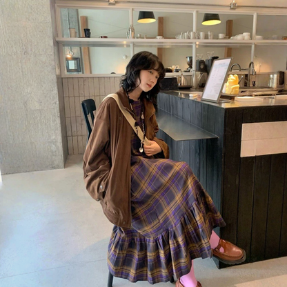 【ワンピース】フリル切替 春 秋 冬 袖口ワイドリボン ゆったりHラインワンピース 【JZシリーズ】