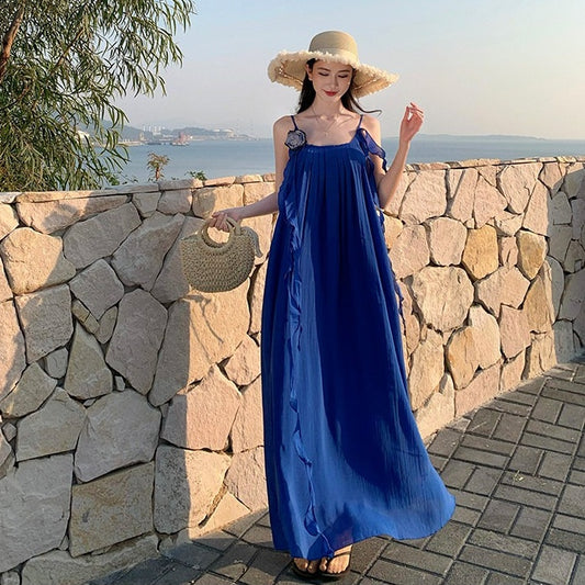 【ワンピース】ビーチリゾート ムード感 バックオープン  キャミソール  ワンピース【SHシリーズ】